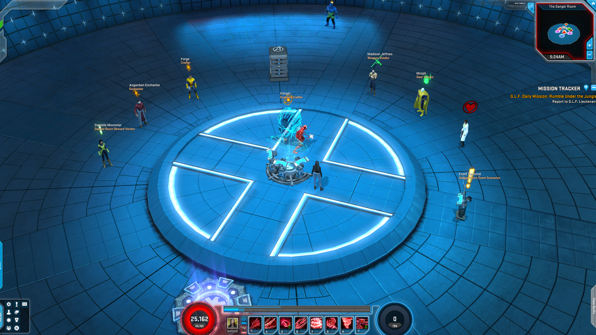 Danger Room scenario instance in the X-Mansion